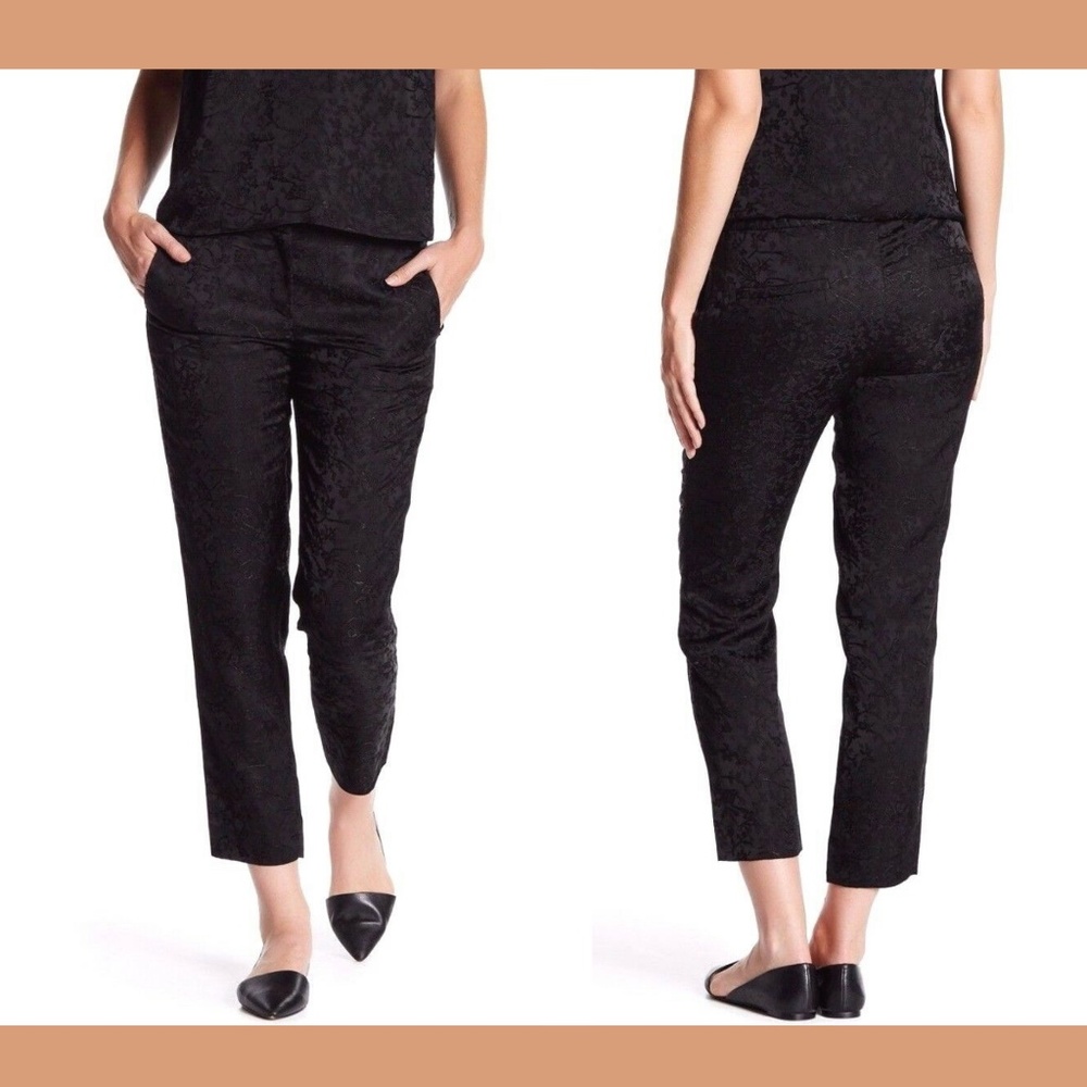 NEW! Theory Thaniel Jacquard Fancy Pants Floral Black [‎ SZ 2 ]